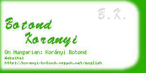 botond koranyi business card